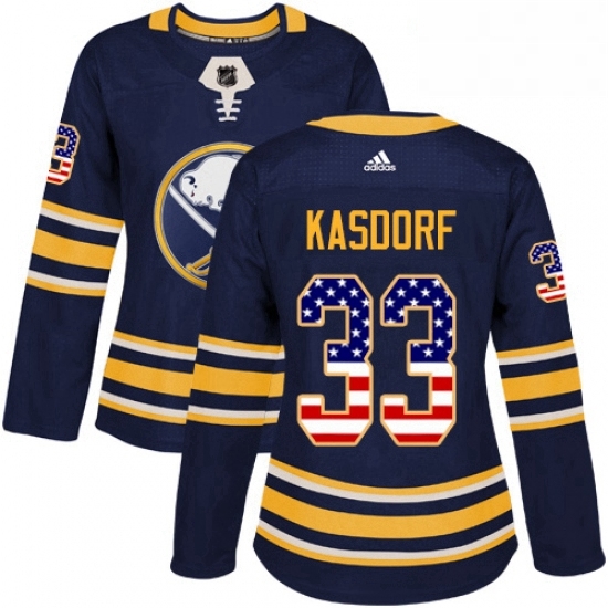 Womens Adidas Buffalo Sabres 33 Jason Kasdorf Authentic Navy Blue USA Flag Fashion NHL Jersey Womens Adidas Buffalo Sabres 33 Jason Kasdorf Authentic Navy Blue USA Flag Fashion NHL Jersey