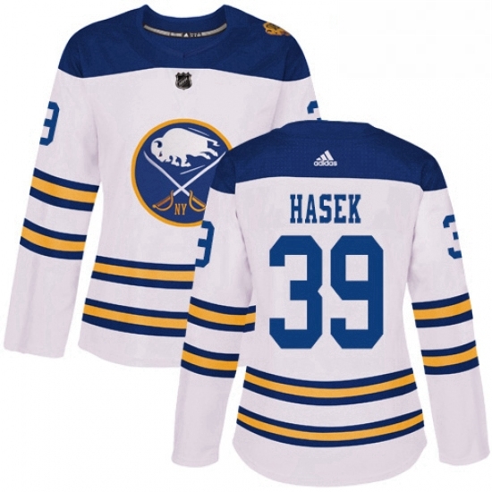Womens Adidas Buffalo Sabres 39 Dominik Hasek Authentic White 2018 Winter Classic NHL Jersey Womens Adidas Buffalo Sabres 39 Dominik Hasek Authentic White 2018 Winter Classic NHL Jersey