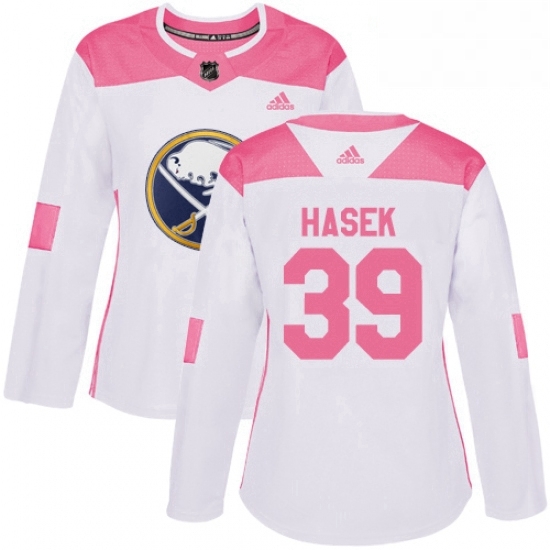 Womens Adidas Buffalo Sabres 39 Dominik Hasek Authentic WhitePink Fashion NHL Jersey Womens Adidas Buffalo Sabres 39 Dominik Hasek Authentic WhitePink Fashion NHL Jersey