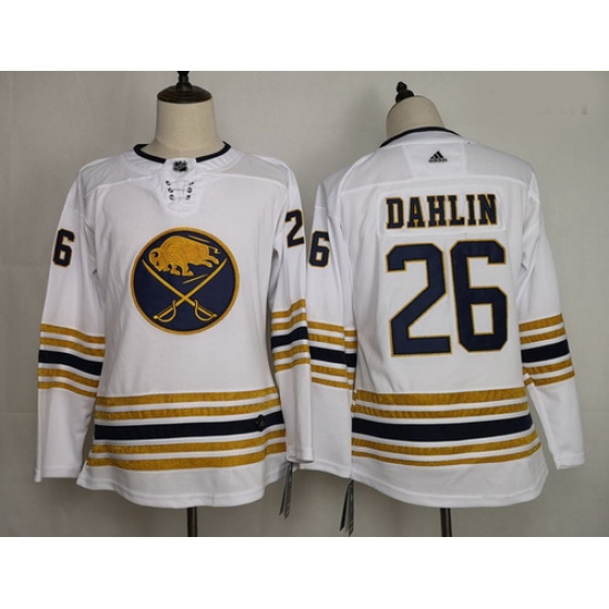 Youth Sabres 26 Rasmus Dahlin White 50th Anniversary Adidas Jersey Youth Sabres 26 Rasmus Dahlin White 50th Anniversary Adidas Jersey
