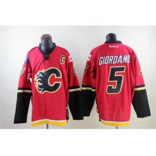 NHL Calgary Flames #5 Mark Giordano Red Stitched Jerseys NHL Calgary Flames #5 Mark Giordano Red Stitched Jerseys
