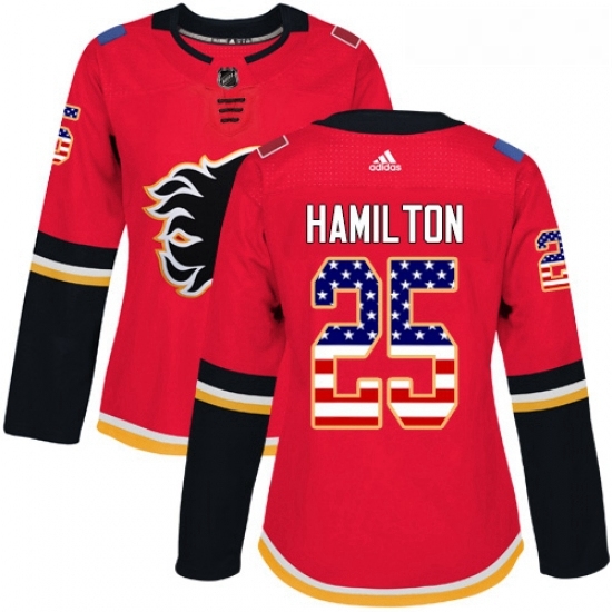 Womens Adidas Calgary Flames 25 Freddie Hamilton Authentic Red USA Flag Fashion NHL Jersey Womens Adidas Calgary Flames 25 Freddie Hamilton Authentic Red USA Flag Fashion NHL Jersey