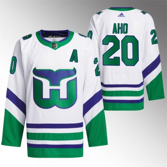Men Carolina Hurricanes 20 Sebastian Aho White Stitched Jersey Men Carolina Hurricanes 20 Sebastian Aho White Stitched Jersey
