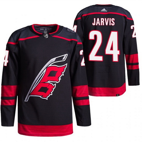Men Carolina Hurricanes 24 Seth Jarvis Black Stitched Jersey Men Carolina Hurricanes 24 Seth Jarvis Black Stitched Jersey