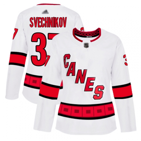 Women Hurricanes 37 Andrei Svechnikov White Road Authentic Stitched Hockey Jersey Women Hurricanes 37 Andrei Svechnikov White Road Authentic Stitched Hockey Jersey