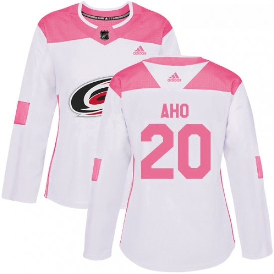 Womens Adidas Carolina Hurricanes 20 Sebastian Aho Authentic WhitePink Fashion NHL Jersey Womens Adidas Carolina Hurricanes 20 Sebastian Aho Authentic WhitePink Fashion NHL Jersey