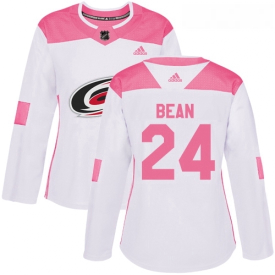 Womens Adidas Carolina Hurricanes 24 Jake Bean Authentic WhitePink Fashion NHL Jersey Womens Adidas Carolina Hurricanes 24 Jake Bean Authentic WhitePink Fashion NHL Jersey