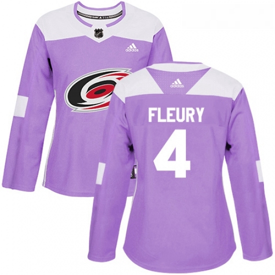 Womens Adidas Carolina Hurricanes 4 Haydn Fleury Authentic Purple Fights Cancer Practice NHL Jersey Womens Adidas Carolina Hurricanes 4 Haydn Fleury Authentic Purple Fights Cancer Practice NHL Jersey