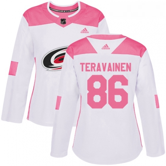 Womens Adidas Carolina Hurricanes 86 Teuvo Teravainen Authentic WhitePink Fashion NHL Jersey Womens Adidas Carolina Hurricanes 86 Teuvo Teravainen Authentic WhitePink Fashion NHL Jersey