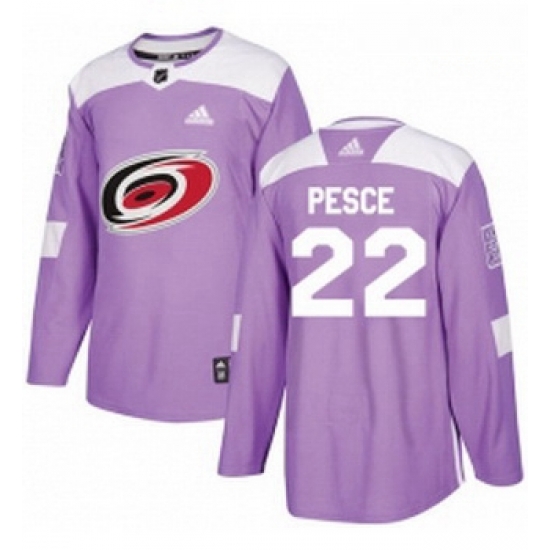 Youth Adidas Carolina Hurricanes 22 Brett Pesce Authentic Purple Fights Cancer Practice NHL Jersey Youth Adidas Carolina Hurricanes 22 Brett Pesce Authentic Purple Fights Cancer Practice NHL Jersey