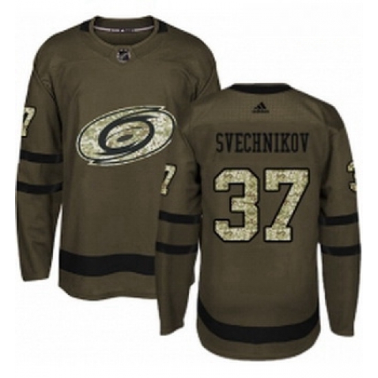 Youth Adidas Carolina Hurricanes 37 Andrei Svechnikov Authentic Green Salute to Service NHL Jersey Youth Adidas Carolina Hurricanes 37 Andrei Svechnikov Authentic Green Salute to Service NHL Jersey