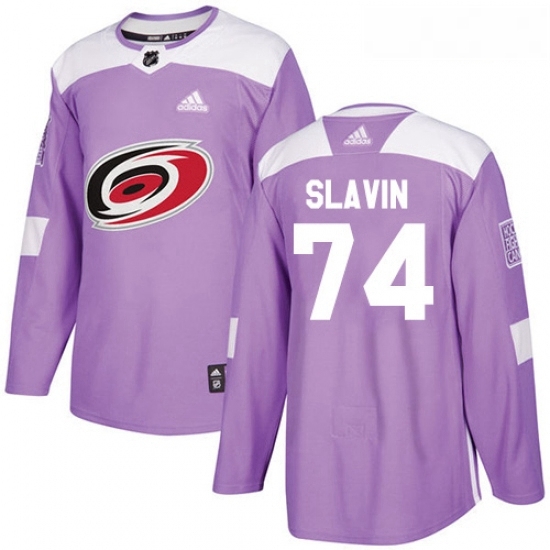 Youth Adidas Carolina Hurricanes 74 Jaccob Slavin Authentic Purple Fights Cancer Practice NHL Jersey Youth Adidas Carolina Hurricanes 74 Jaccob Slavin Authentic Purple Fights Cancer Practice NHL Jersey
