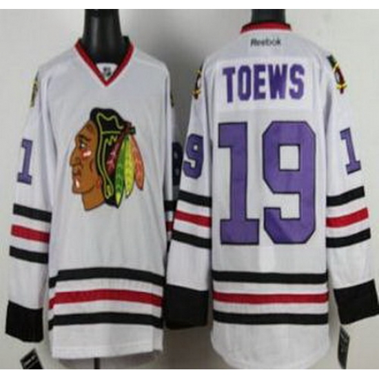 Chicago Blackhawks 19 Jonathan Toews White NHL Jerseys Purple Number Chicago Blackhawks 19 Jonathan Toews White NHL Jerseys Purple Number