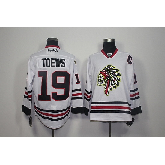 Chicago Blackhawks #19 Jonathan Toews White Skull Reebok Authentic Stitched NHL Jersey Chicago Blackhawks #19 Jonathan Toews White Skull Reebok Authentic Stitched NHL Jersey