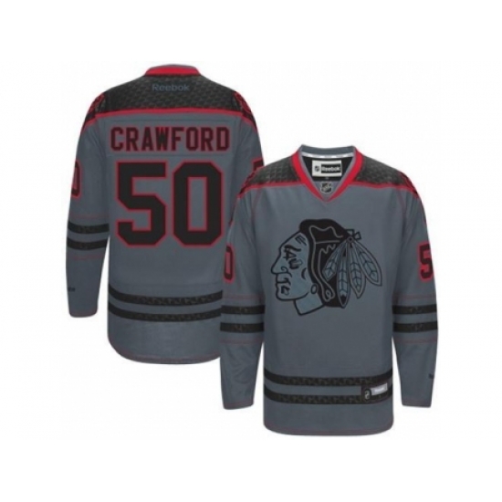 Chicago Blackhawks #50 Corey Crawford Charcoal Cross Check Fashion Stitched NHL Jersey Chicago Blackhawks #50 Corey Crawford Charcoal Cross Check Fashion Stitched NHL Jersey