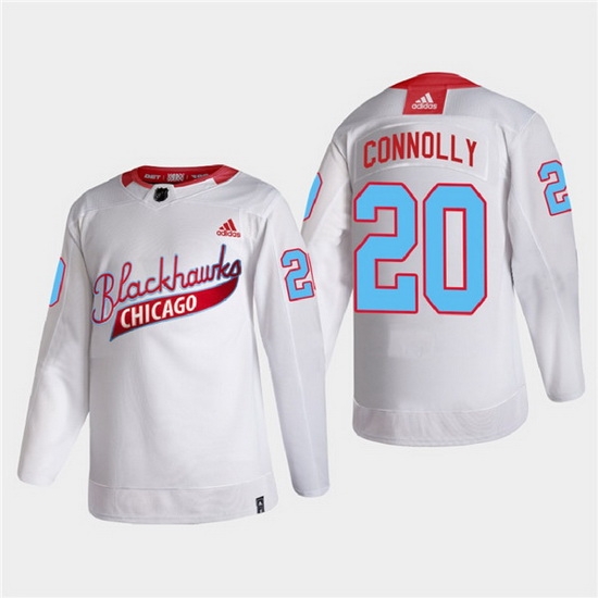 Men Chicago Blackhawks 20 Brett Connolly 2022 Community Night White Stitched jersey Men Chicago Blackhawks 20 Brett Connolly 2022 Community Night White Stitched jersey