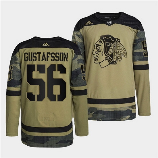 Men Chicago Blackhawks 56 Erik Gustafsson 2022 Camo Military Appreciation Night White Stitched jersey Men Chicago Blackhawks 56 Erik Gustafsson 2022 Camo Military Appreciation Night White Stitched jersey