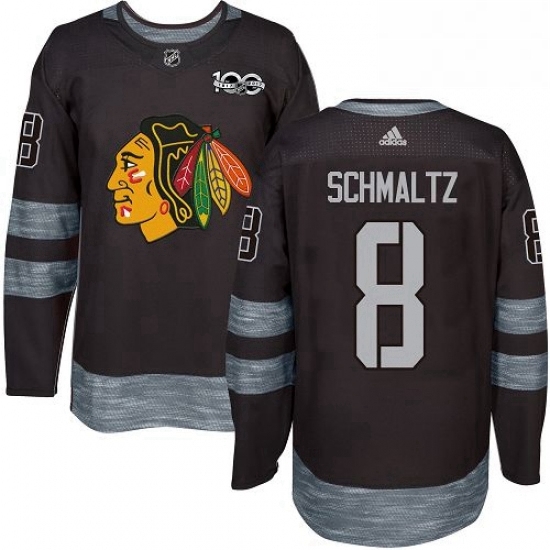 Mens Adidas Chicago Blackhawks 8 Nick Schmaltz Authentic Black 1917 2017 100th Anniversary NHL Jersey Mens Adidas Chicago Blackhawks 8 Nick Schmaltz Authentic Black 1917 2017 100th Anniversary NHL Jersey