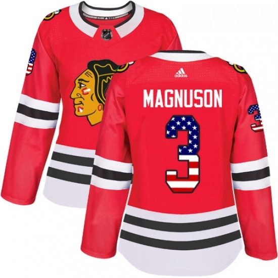 Womens Adidas Chicago Blackhawks 3 Keith Magnuson Authentic Red USA Flag Fashion NHL Jersey Womens Adidas Chicago Blackhawks 3 Keith Magnuson Authentic Red USA Flag Fashion NHL Jersey