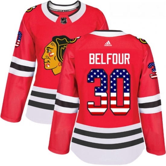 Womens Adidas Chicago Blackhawks 30 ED Belfour Authentic Red USA Flag Fashion NHL Jersey Womens Adidas Chicago Blackhawks 30 ED Belfour Authentic Red USA Flag Fashion NHL Jersey