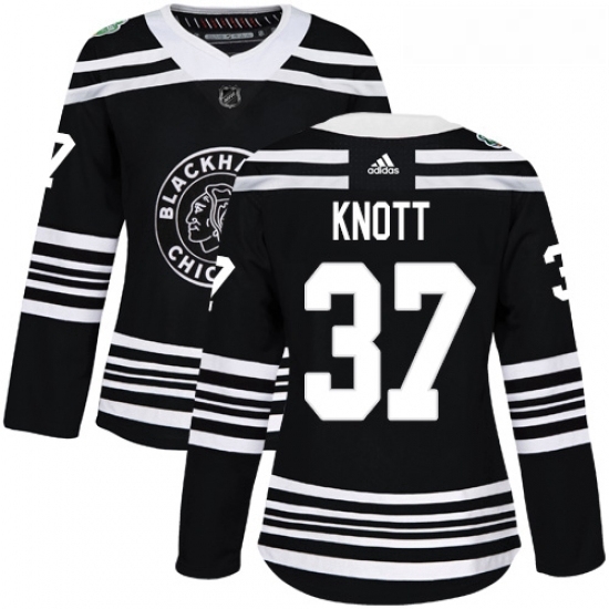 Womens Adidas Chicago Blackhawks 37 Graham Knott Authentic Black 2019 Winter Classic NHL Jersey Womens Adidas Chicago Blackhawks 37 Graham Knott Authentic Black 2019 Winter Classic NHL Jersey