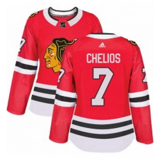 Womens Adidas Chicago Blackhawks 7 Chris Chelios Authentic Red Home NHL Jersey Womens Adidas Chicago Blackhawks 7 Chris Chelios Authentic Red Home NHL Jersey
