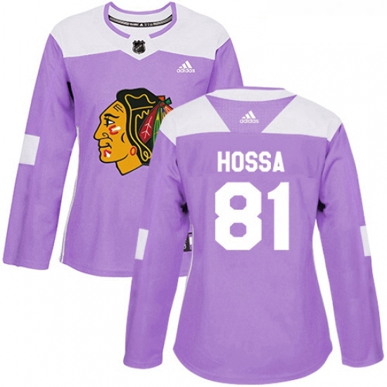 Womens Adidas Chicago Blackhawks 81 Marian Hossa Authentic Purple Fights Cancer Practice NHL Jersey Womens Adidas Chicago Blackhawks 81 Marian Hossa Authentic Purple Fights Cancer Practice NHL Jersey