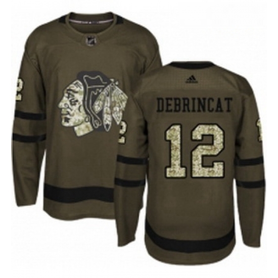 Youth Adidas Chicago Blackhawks 12 Alex DeBrincat Authentic Green Salute to Service NHL Jersey Youth Adidas Chicago Blackhawks 12 Alex DeBrincat Authentic Green Salute to Service NHL Jersey