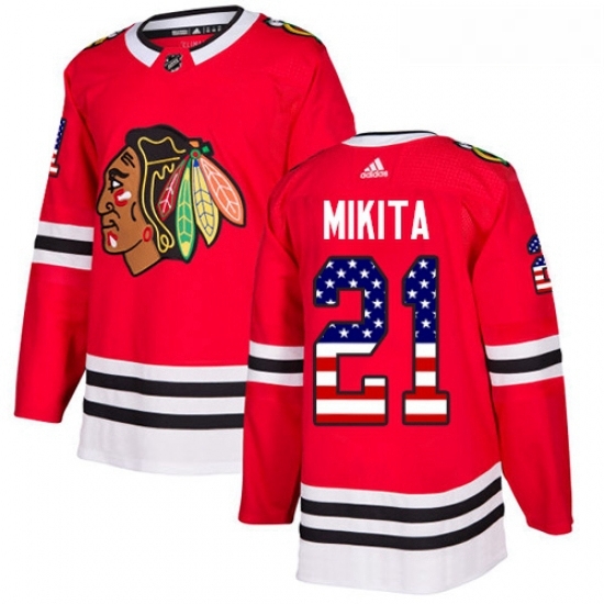 Youth Adidas Chicago Blackhawks 21 Stan Mikita Authentic Red USA Flag Fashion NHL Jersey Youth Adidas Chicago Blackhawks 21 Stan Mikita Authentic Red USA Flag Fashion NHL Jersey