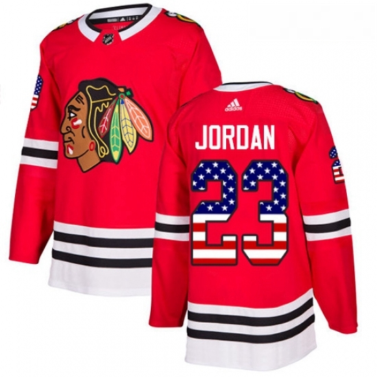 Youth Adidas Chicago Blackhawks 23 Michael Jordan Authentic Red USA Flag Fashion NHL Jersey Youth Adidas Chicago Blackhawks 23 Michael Jordan Authentic Red USA Flag Fashion NHL Jersey