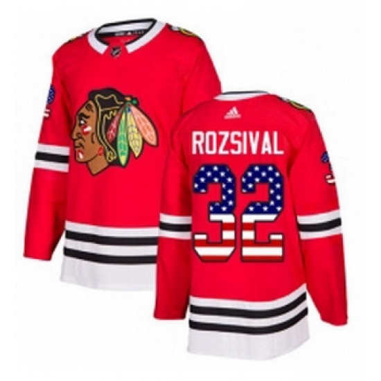 Youth Adidas Chicago Blackhawks 32 Michal Rozsival Authentic Red USA Flag Fashion NHL Jersey Youth Adidas Chicago Blackhawks 32 Michal Rozsival Authentic Red USA Flag Fashion NHL Jersey