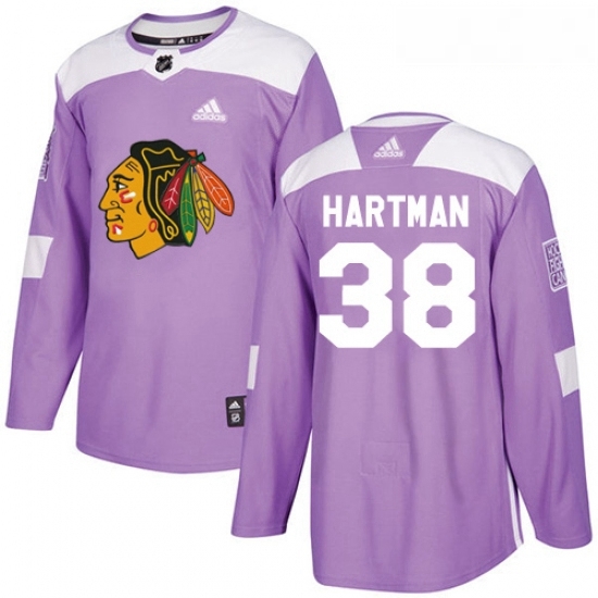 Youth Adidas Chicago Blackhawks 38 Ryan Hartman Authentic Purple Fights Cancer Practice NHL Jersey Youth Adidas Chicago Blackhawks 38 Ryan Hartman Authentic Purple Fights Cancer Practice NHL Jersey
