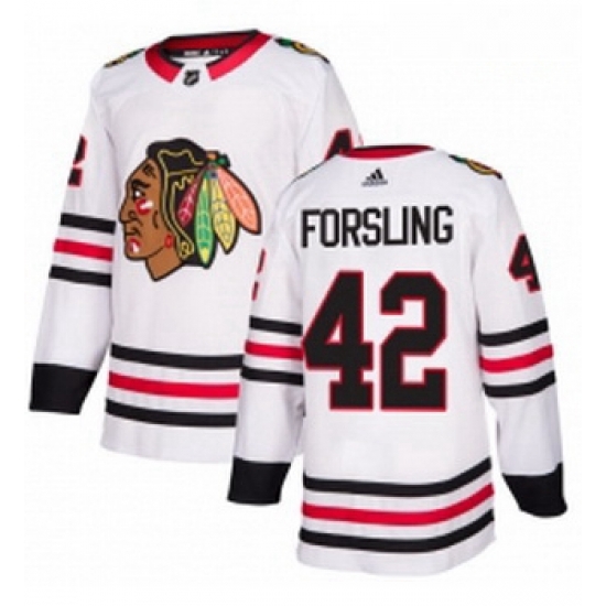 Youth Adidas Chicago Blackhawks 42 Gustav Forsling Authentic White Away NHL Jersey Youth Adidas Chicago Blackhawks 42 Gustav Forsling Authentic White Away NHL Jersey
