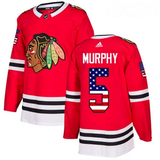 Youth Adidas Chicago Blackhawks 5 Connor Murphy Authentic Red USA Flag Fashion NHL Jersey Youth Adidas Chicago Blackhawks 5 Connor Murphy Authentic Red USA Flag Fashion NHL Jersey