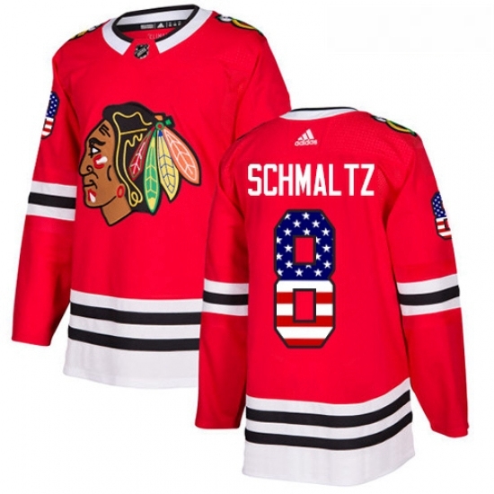 Youth Adidas Chicago Blackhawks 8 Nick Schmaltz Authentic Red USA Flag Fashion NHL Jersey Youth Adidas Chicago Blackhawks 8 Nick Schmaltz Authentic Red USA Flag Fashion NHL Jersey