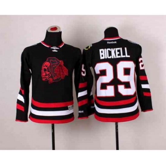 youth nhl jerseys chicago blackhawks #29 bickell black[2014 Stadium Series][the skeleton head]