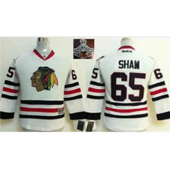 youth nhl jerseys chicago blackhawks #65 shaw white[2015 Stanley cup champions]