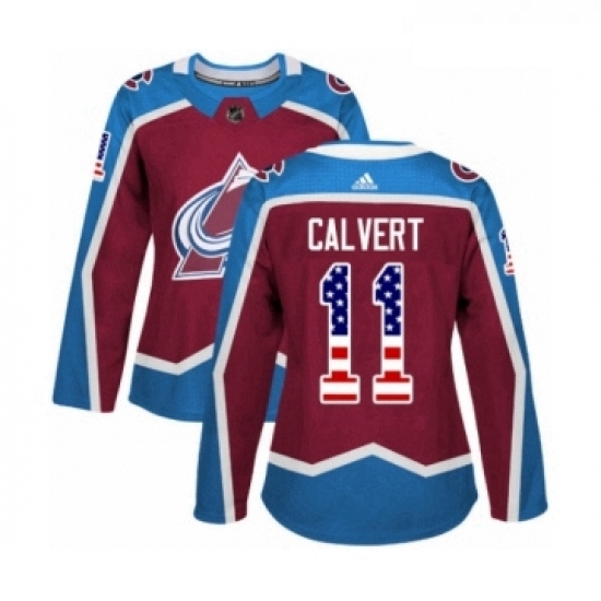 Womens Adidas Colorado Avalanche 11 Matt Calvert Authentic Burgundy Red USA Flag Fashion NHL Jersey Womens Adidas Colorado Avalanche 11 Matt Calvert Authentic Burgundy Red USA Flag Fashion NHL Jersey