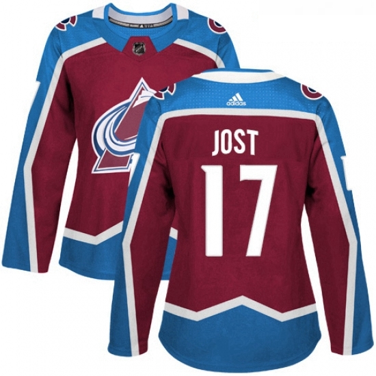 Womens Adidas Colorado Avalanche 17 Tyson Jost Authentic Burgundy Red Home NHL Jersey Womens Adidas Colorado Avalanche 17 Tyson Jost Authentic Burgundy Red Home NHL Jersey