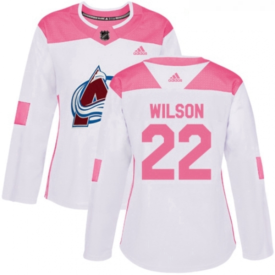 Womens Adidas Colorado Avalanche 22 Colin Wilson Authentic WhitePink Fashion NHL Jersey Womens Adidas Colorado Avalanche 22 Colin Wilson Authentic WhitePink Fashion NHL Jersey