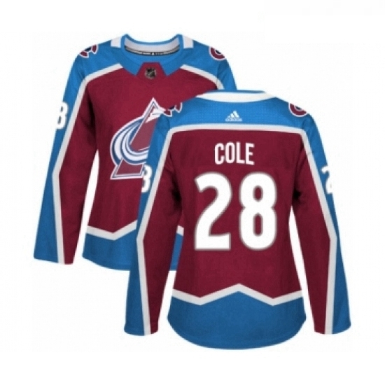 Womens Adidas Colorado Avalanche 28 Ian Cole Premier Burgundy Red Home NHL Jersey Womens Adidas Colorado Avalanche 28 Ian Cole Premier Burgundy Red Home NHL Jersey