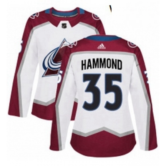 Womens Adidas Colorado Avalanche 35 Andrew Hammond Authentic White Away NHL Jersey Womens Adidas Colorado Avalanche 35 Andrew Hammond Authentic White Away NHL Jersey