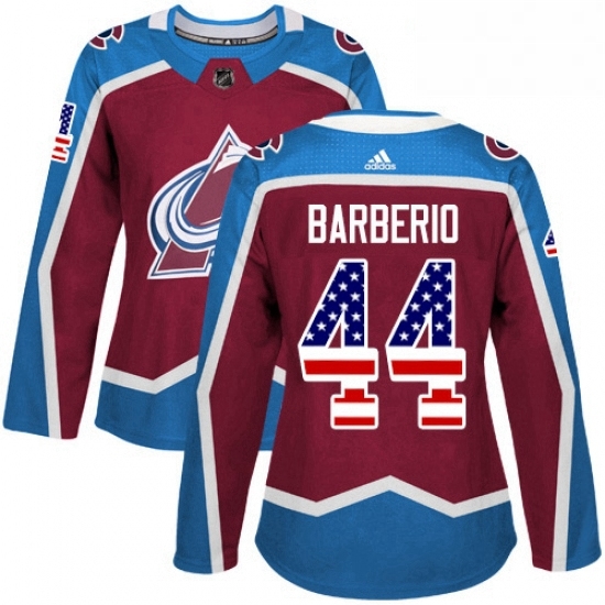 Womens Adidas Colorado Avalanche 44 Mark Barberio Authentic Burgundy Red USA Flag Fashion NHL Jersey Womens Adidas Colorado Avalanche 44 Mark Barberio Authentic Burgundy Red USA Flag Fashion NHL Jersey