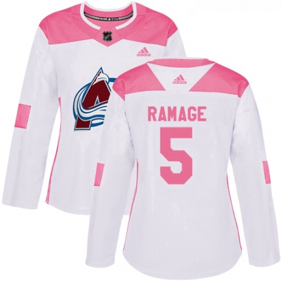 Womens Adidas Colorado Avalanche 5 Rob Ramage Authentic WhitePink Fashion NHL Jersey Womens Adidas Colorado Avalanche 5 Rob Ramage Authentic WhitePink Fashion NHL Jersey