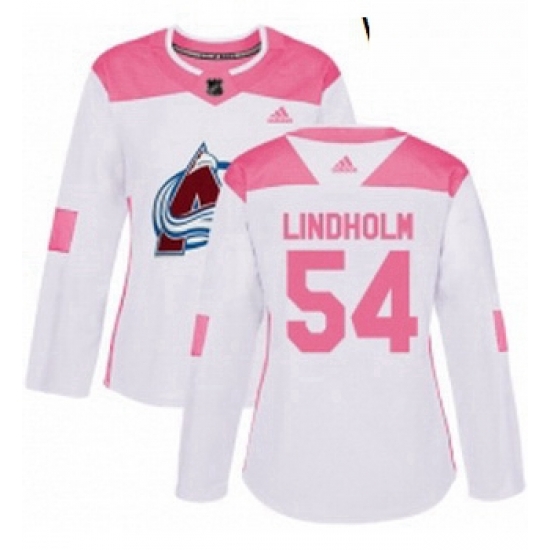 Womens Adidas Colorado Avalanche 54 Anton Lindholm Authentic WhitePink Fashion NHL Jersey Womens Adidas Colorado Avalanche 54 Anton Lindholm Authentic WhitePink Fashion NHL Jersey