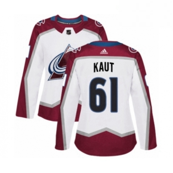 Womens Adidas Colorado Avalanche 61 Martin Kaut Authentic White Away NHL Jersey Womens Adidas Colorado Avalanche 61 Martin Kaut Authentic White Away NHL Jersey