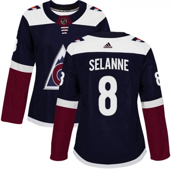Womens Adidas Colorado Avalanche 8 Teemu Selanne Authentic Navy Blue Alternate NHL Jersey Womens Adidas Colorado Avalanche 8 Teemu Selanne Authentic Navy Blue Alternate NHL Jersey