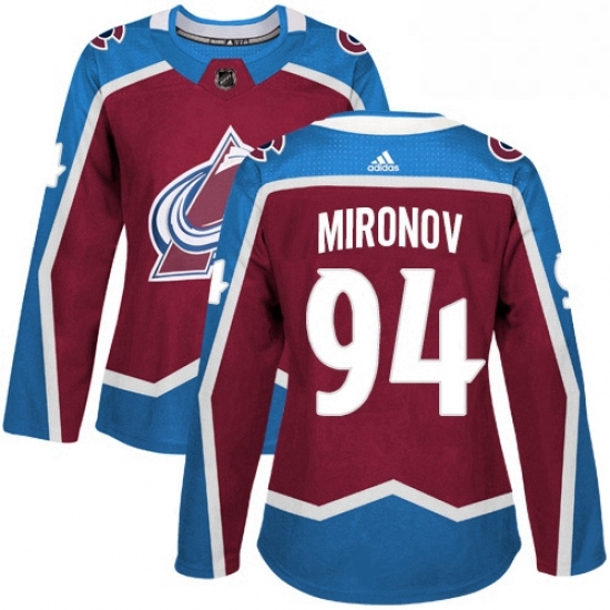 Womens Adidas Colorado Avalanche 94 Andrei Mironov Authentic Burgundy Red Home NHL Jersey Womens Adidas Colorado Avalanche 94 Andrei Mironov Authentic Burgundy Red Home NHL Jersey