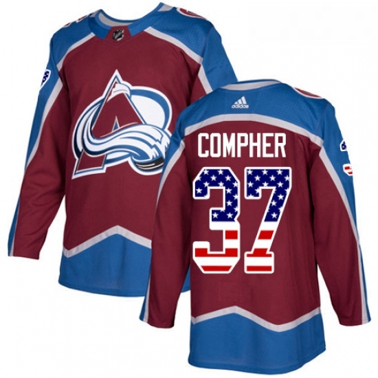 Youth Adidas Colorado Avalanche 37 JT Compher Authentic Burgundy Red USA Flag Fashion NHL Jersey Youth Adidas Colorado Avalanche 37 JT Compher Authentic Burgundy Red USA Flag Fashion NHL Jersey