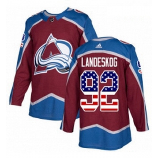 Youth Adidas Colorado Avalanche 92 Gabriel Landeskog Authentic Burgundy Red USA Flag Fashion NHL Jersey Youth Adidas Colorado Avalanche 92 Gabriel Landeskog Authentic Burgundy Red USA Flag Fashion NHL Jersey
